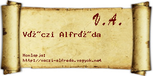 Váczi Alfréda névjegykártya